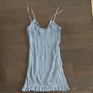 Lovers And Friends Burson Smocked Mini Dress Baby Blue Size S